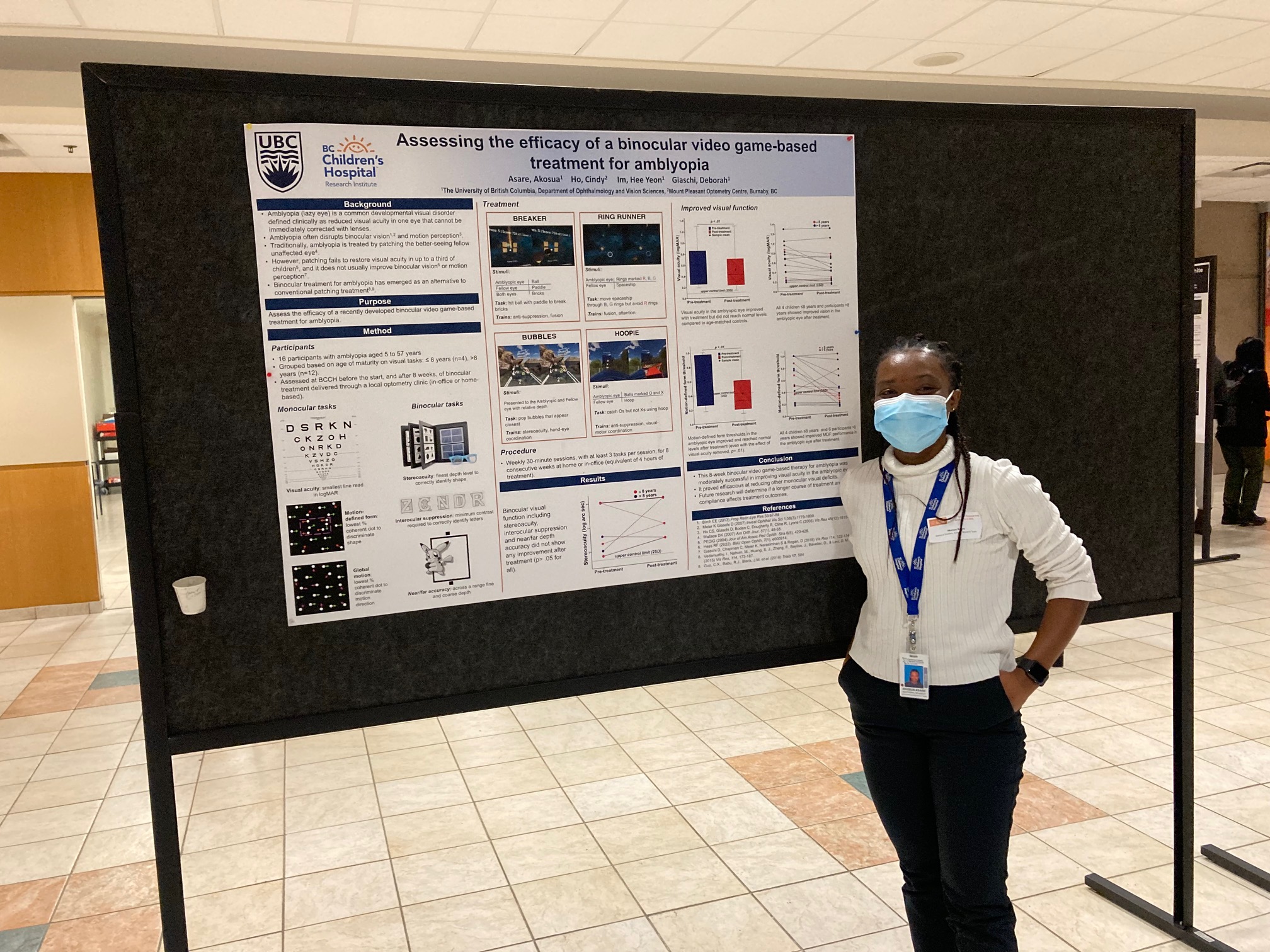 Akosua (Ph.D. student) at Research Day (2022), BC Children’s Hospital, Brain, Behaviour, & Development Theme