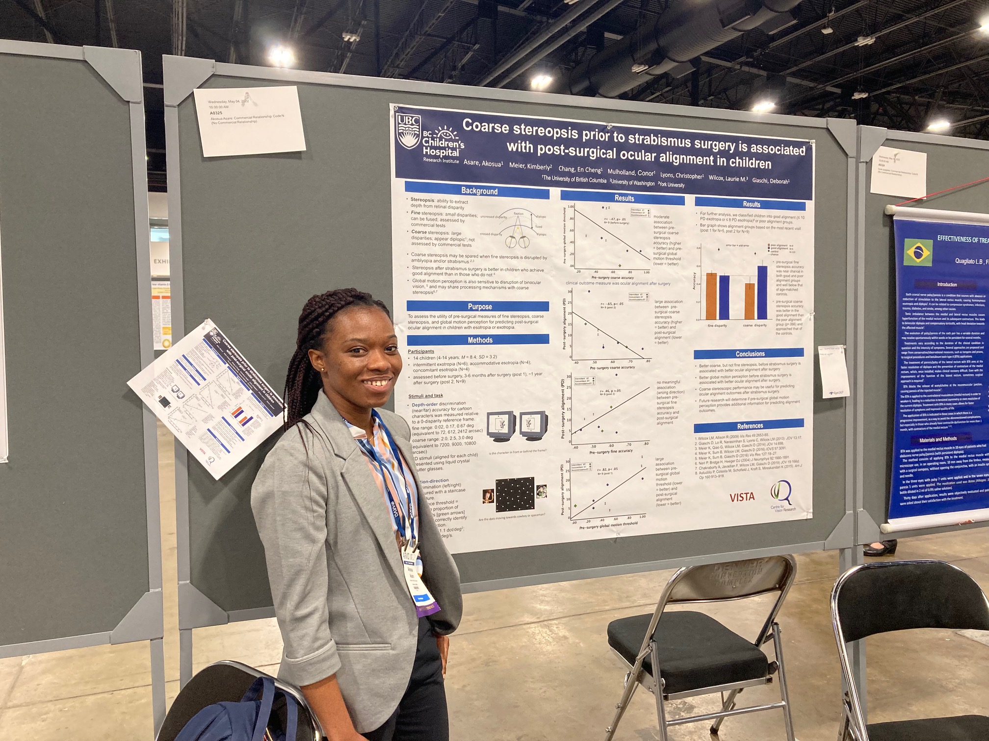 Akosua (Ph.D. student) at the Association for Research in Vision and Ophthalmology (ARVO, 2022)