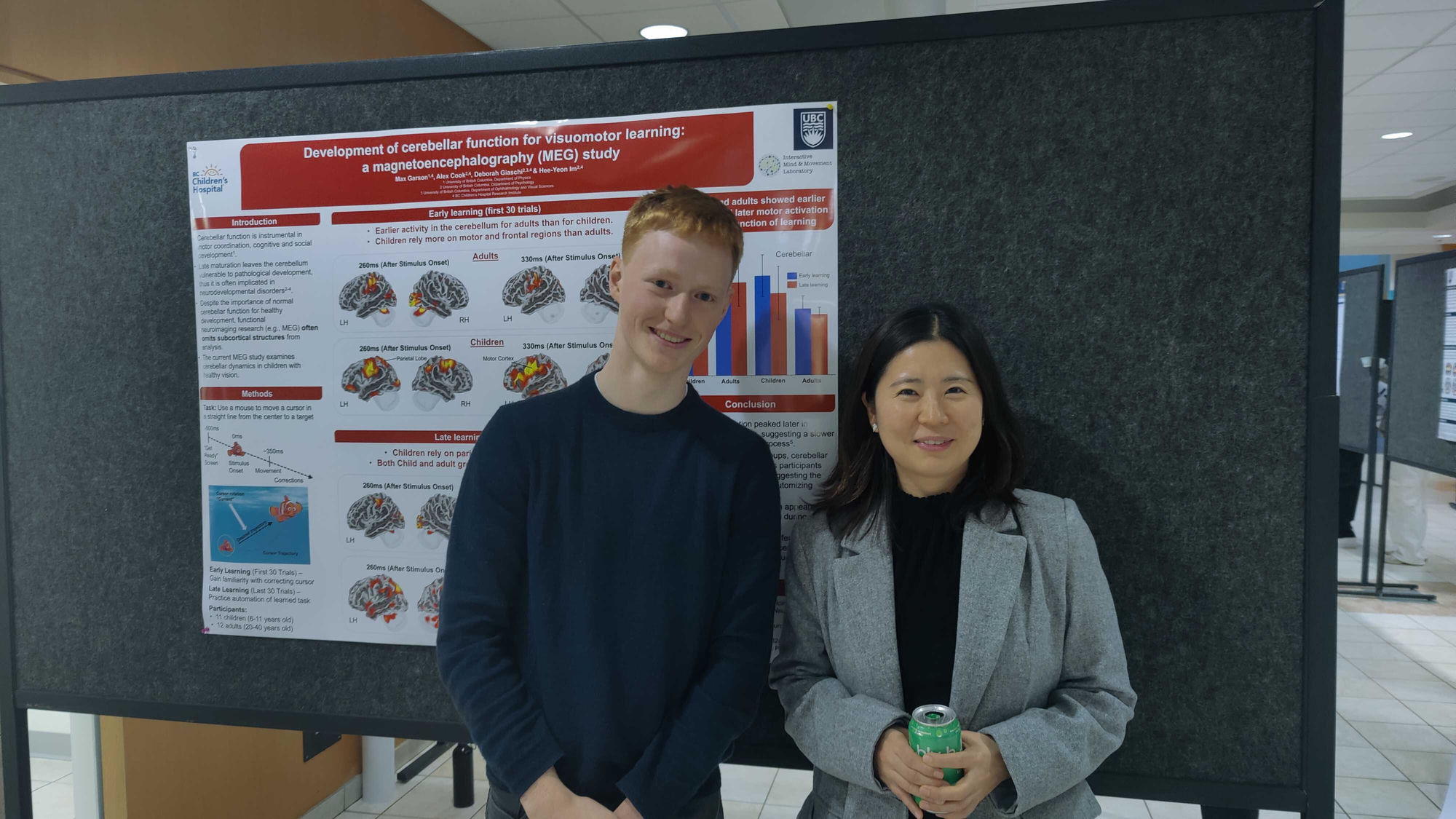 Max and Hee-Yeon at Research Day, BC Children's Hospital, Brain, Behaviour, & Development Theme (BBD)